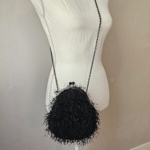 Black Fringe Crossbody Bag - Designer Style